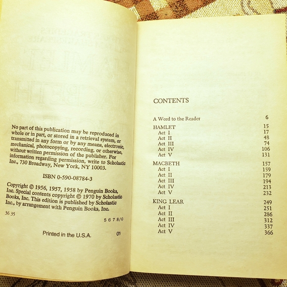 SCHOLASTIC, INC Three Tragedies by William Shakespeare Paperback - Picture 3 of 12